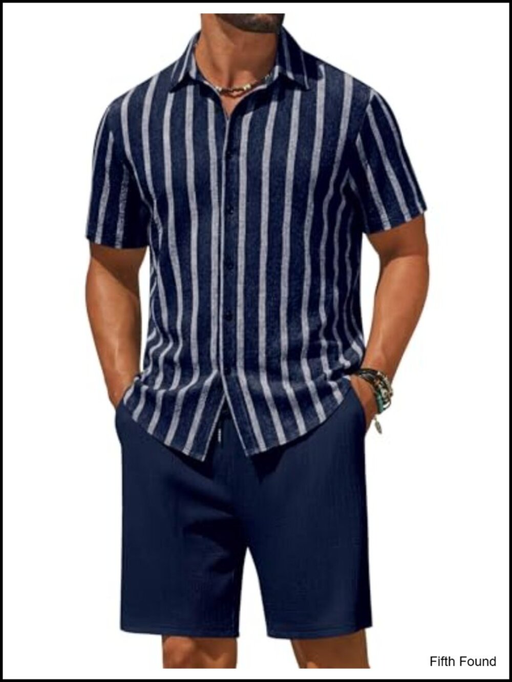 Men's 2 Piece Short Sleeve Shirt and Shorts Set Summer Vacation Outfit